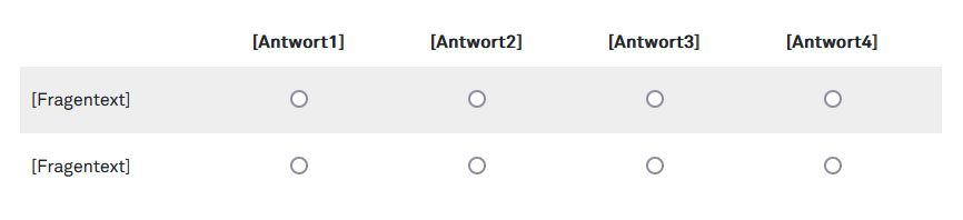 Screenshot aus dem Self Assessment Tool mit beispielhafter Mehrfachfrage.