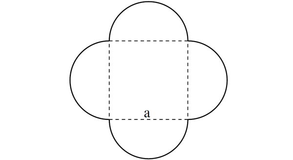 Abbildung eines Quadrats mit aufgesetzen Halbkreisen